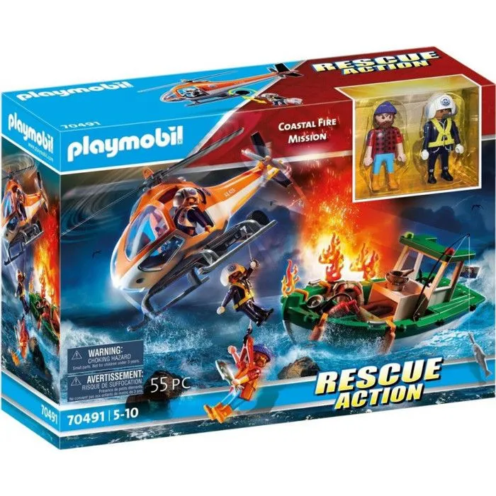 Jeu de construction - PLAYMOBIL - 70491 - Mission d'incendie côtier - 4 ans et plus - Mixte-1