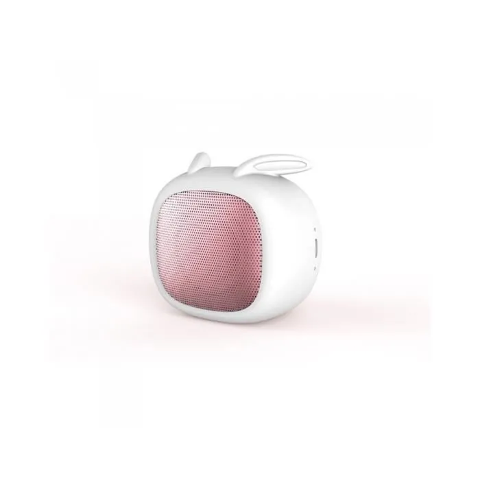 Pack enceinte Bluetooth fille 2 coque interchangeable lapin/cochon Rose-1