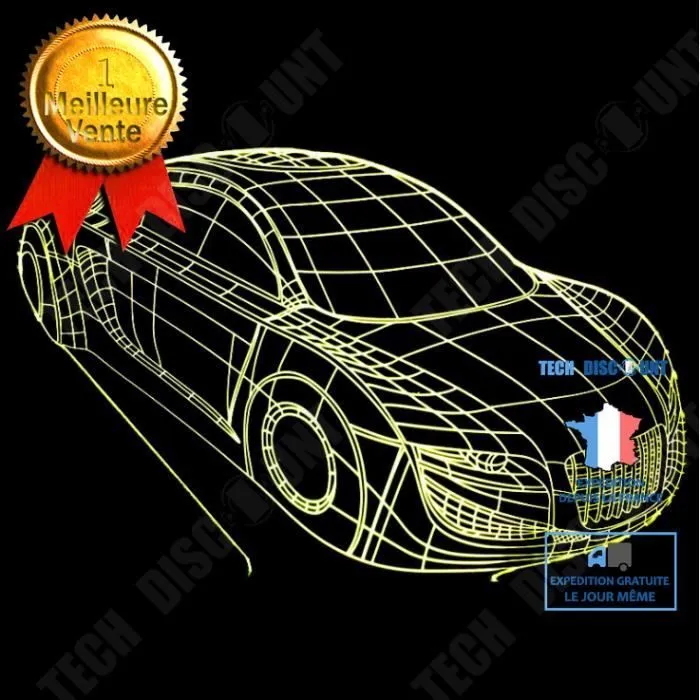 TD® xm13908-3D Lampe Illusion Optique Led Veilleuse 3D Lampe De Voiture 7 Couleur Led Veilleuses Pour Enfants Touch Led Usb-0