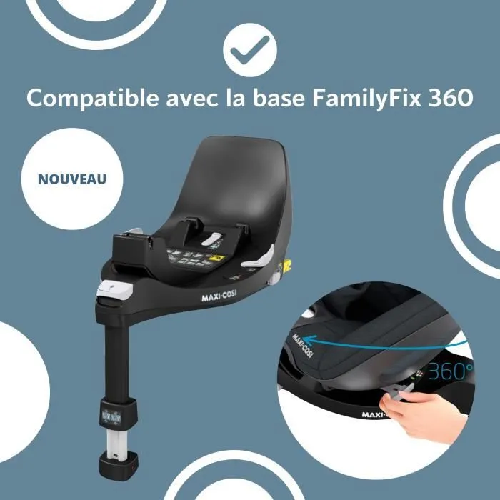 Cosi MAXI-COSI Pebble 360, i-Size, Rotatif, Groupe 0, de la naissance à 15 mois, Essential Black-2