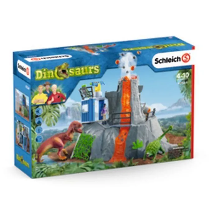 Coffret Expédition au grand volcan - SCHLEICH - Dinosaurs - Yuki, giganotosaure, ankylosaure-0