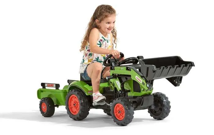 Tractopelle Claas avec remorque - FALK - Dès 2 ans - 100% fabriqué en France - 40% plastique recyclé-2