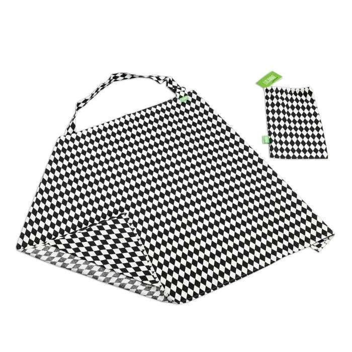 LULANDO Echarpe d’allaitement, dimensions : 100 cm x 70 cm (+/- 3 cm), 100% coton, Oeko-Tex – Première Catégorie [Black Diamonds /-0