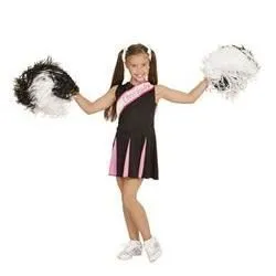 Déguisement Cheerleader Rose et Noir - WIDMANN - Taille 11/13 ans - Pour Danse et Spectacle-0