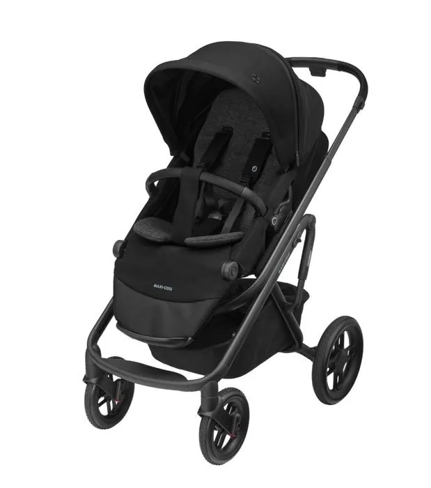 MAXI-COSI Pack poussette Lila XP+, poussette bébé confort et nacelle bébé, dès la naissance, Essential Black-0