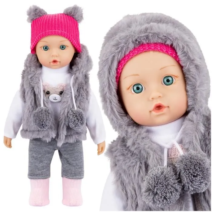 Poupée Bébé - Kinderplay - Modèle KP4840 - 35 cm - Poupée qui parle - Vêtements lavables-1