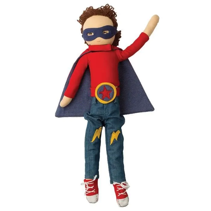 Poupée Enfant - Hoppa - Modèle Lewis - Rouge - 30 cm - Stimule la créativité de l'enfant-0