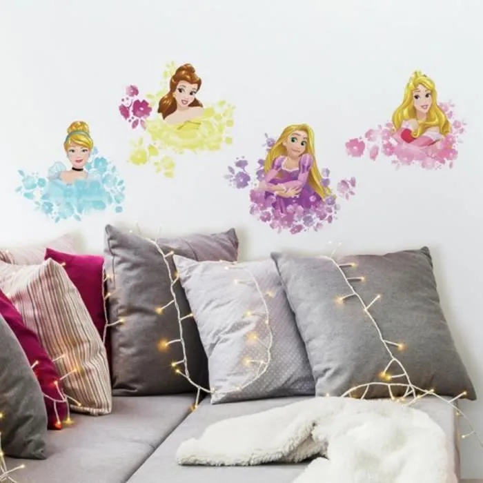 Stickers - Disney - Princesses - 4 Géants Repositionnables - Décoration Chambre - Fille-0