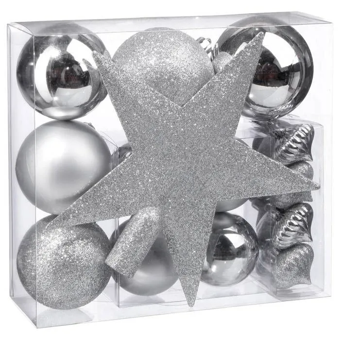 Kit de sapin "Colorama de Noël" 18 pièces argent Feeric lights & christmas-0