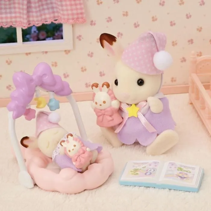 Le coucher des sœurs Lapin Chocolat - SYLVANIAN FAMILIES - 5806-1