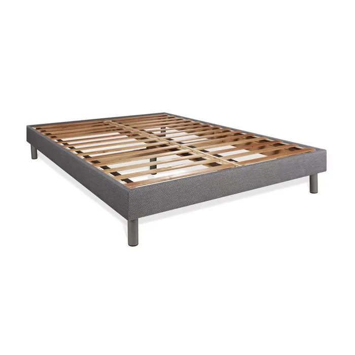 Ensemble sommier matelas 140x200 BodyMax Mémoire de forme et micro ressorts ensachés - 26 cm - Equilibré - sommier kit gris + 2 orei-4