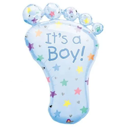 Ballon Bébé - It's a Boy - Pied - Aluminium - Non Gonflé - Décoration de Fête-0