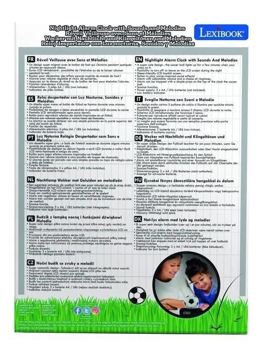Réveil digital avec veilleuse Ballon de Foot et effets sonores-4