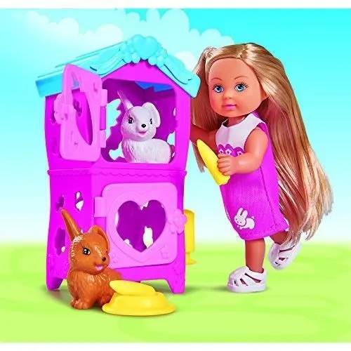 Jouet - SIMBA - Ensemble de Poupée - Evi Love - Maison de Lapin - Rose - A partir de 3 ans-1