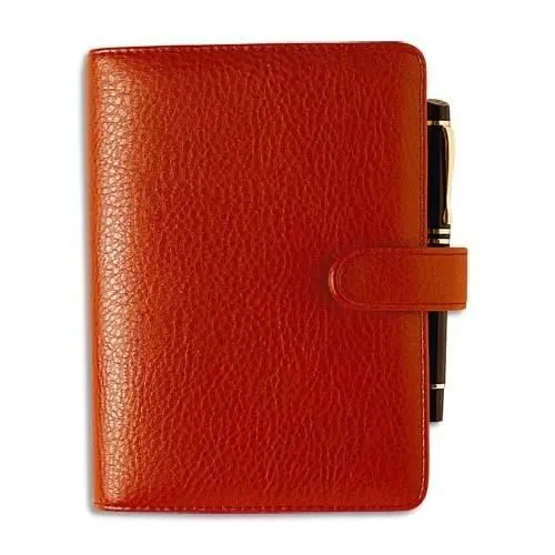Semainier - EXACOMPTA - Exatime 14 ft - Couverture simili cuir - Format 14x10 cm - Rouge-0