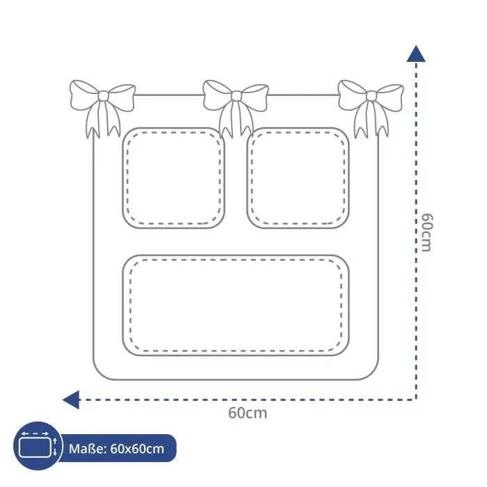 Organisateur de table à langer rangement suspendu 60x60 cm - organisateur de lit poche de lit pour accrocher au lit de bébé - Nuage-2