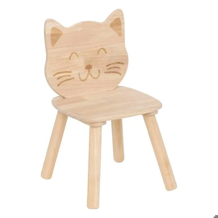 Chaise enfant chat Pia hévéa - Atmosphera createur d'interieur-0