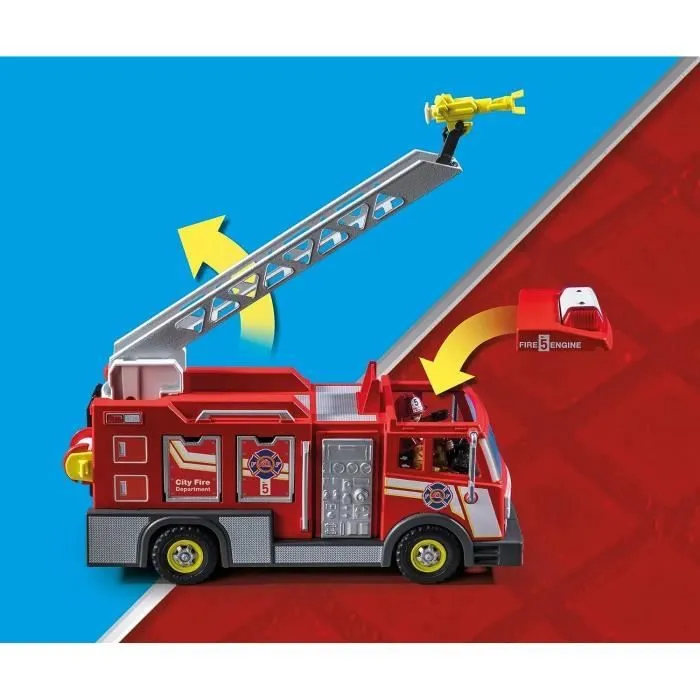 PLAYMOBIL - 71233 - City Action - Camion de pompiers avec grande échelle-8