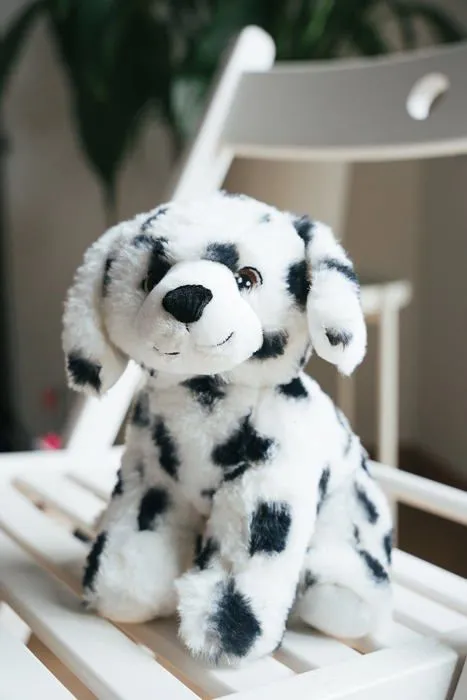 Peluche Heitmann deco - 1021692 - Peluche en Pet pour Chien Dalmatien - Blanc/Noir - 20cm - Durable - 100% recycle-3