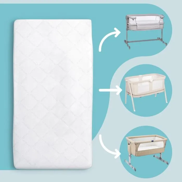 Matelas poussette 100x50 cm - matelas berceau lit d'appoint rectangulaire matelas bébé-2