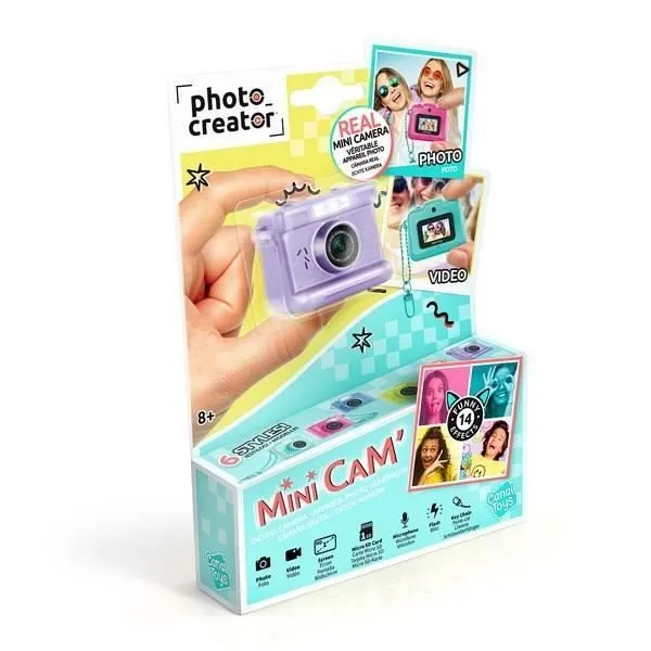 Canal Toys – Photo Creator – Appareil Photo et Vidéo Numérique Mini Cam’ – Vintage - avec Porte-clé et Carte SD 1Go Incluse – CLK 06-3