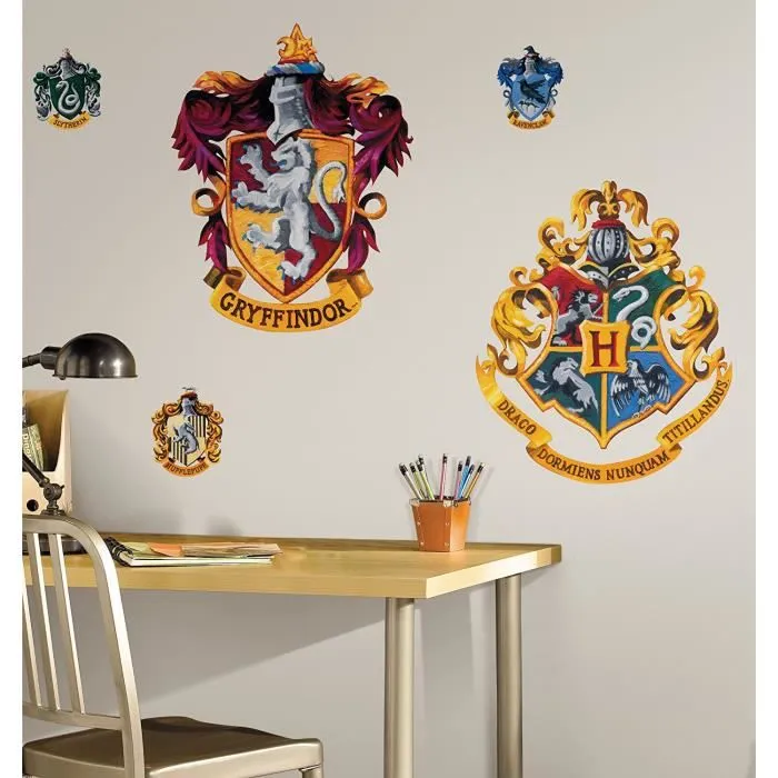 Sticker geant repositionnable Blasons Griffondor et Poudlard Harry Potter 45,7CM X 101,6CM-3