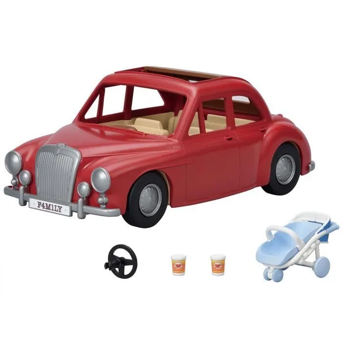 Voiture rouge cabriolet 5 places - SYLVANIAN FAMILIES - pour poupées de 3 ans et plus-2