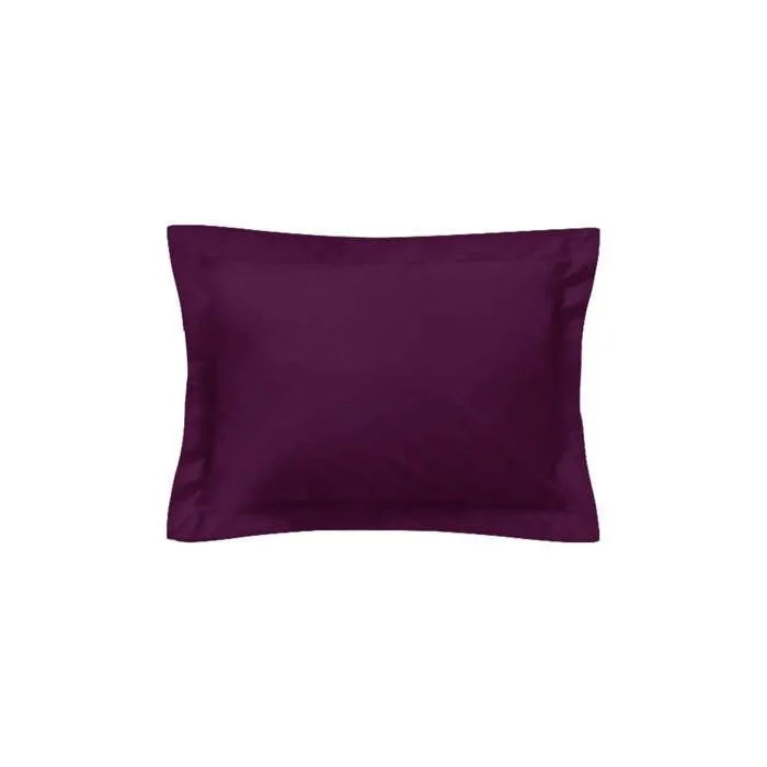 Taie d'oreiller rectangle - 50 x 75 cm - 100% coton - France - Prune-0