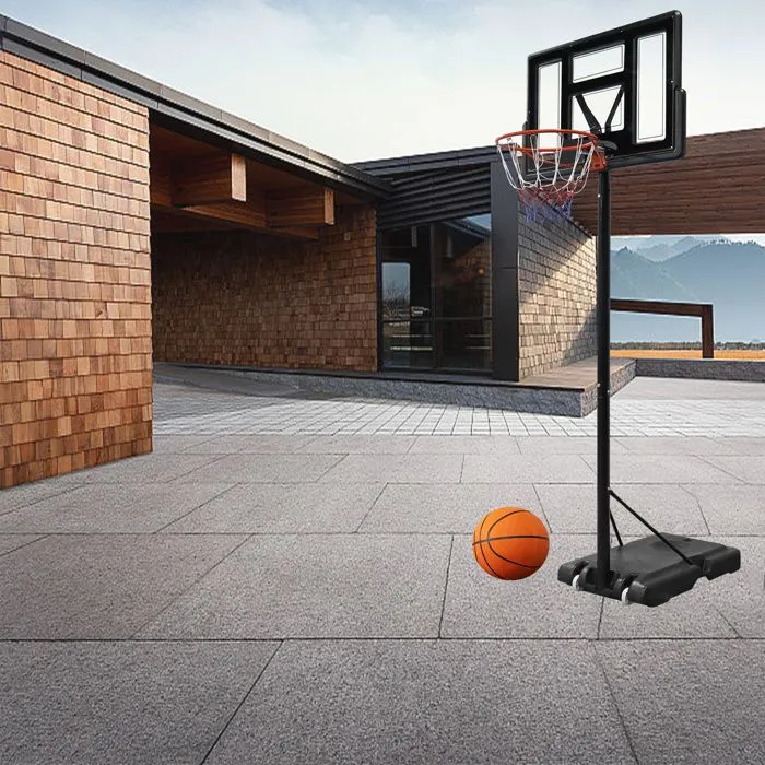 Panier de basket - LZQ - Réglable 230-305 cm - Acier allié - Base lestable - Avec ballon et pompe-3