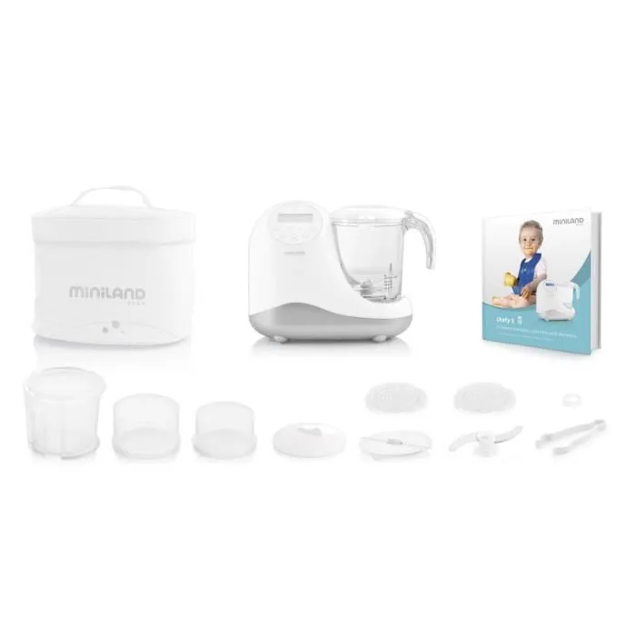 MINILAND BABY Robot de cuisine Chefy 5 - Blanc / Argent-2