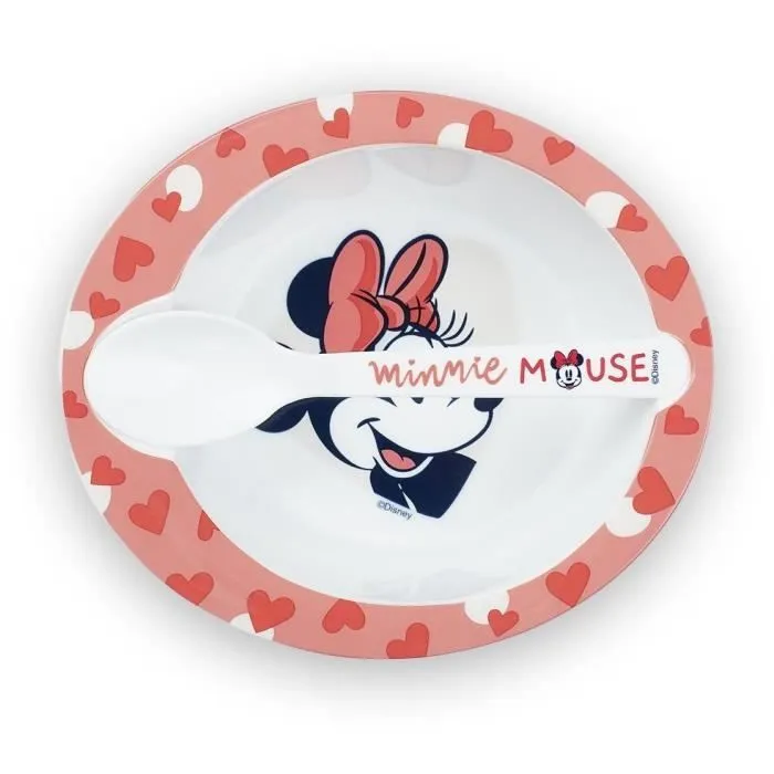 Set repas micro-ondes - THERMOBABY - 2 pièces - Bol et cuillère - Minnie-0