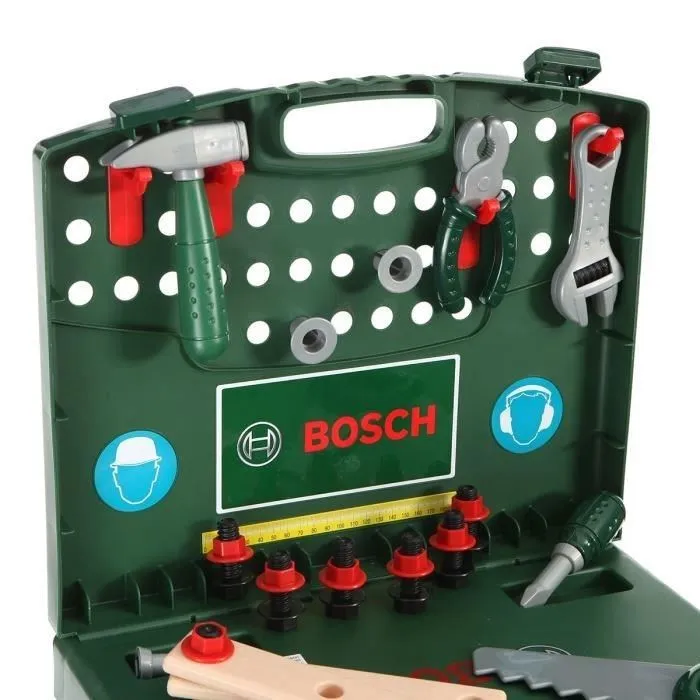 Etabli de bricolage pliable enfant - BOSCH - Klein - 7 pièces - Rouge-2