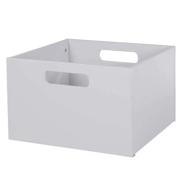 ROBA Casier de Rangement en Bois pour Chambre d'Enfant - Bac pour Jouets et Déco avec Poignées - Gris-0