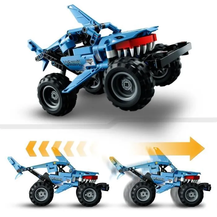 LEGO® 42134 Technic Monster Jam Megalodon, Voiture Jouet pour Enfants +7 Ans 2 en 1 Truck et Low Racer Lusca à Rétrofriction-2