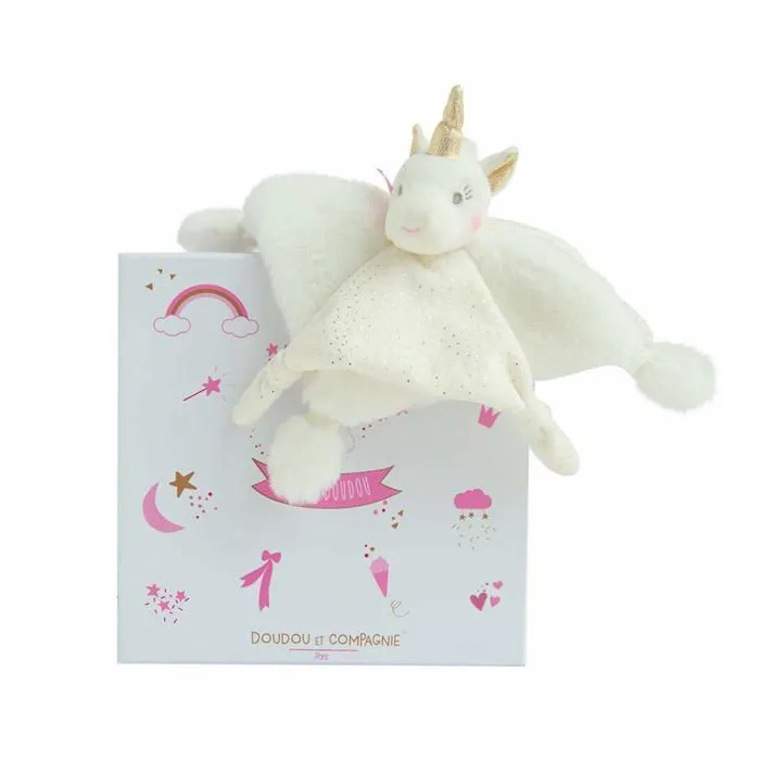 Doudou - DOUDOU ET COMPAGNIE - Licorne or 22 cm - Enfant - Fille - Blanc-0