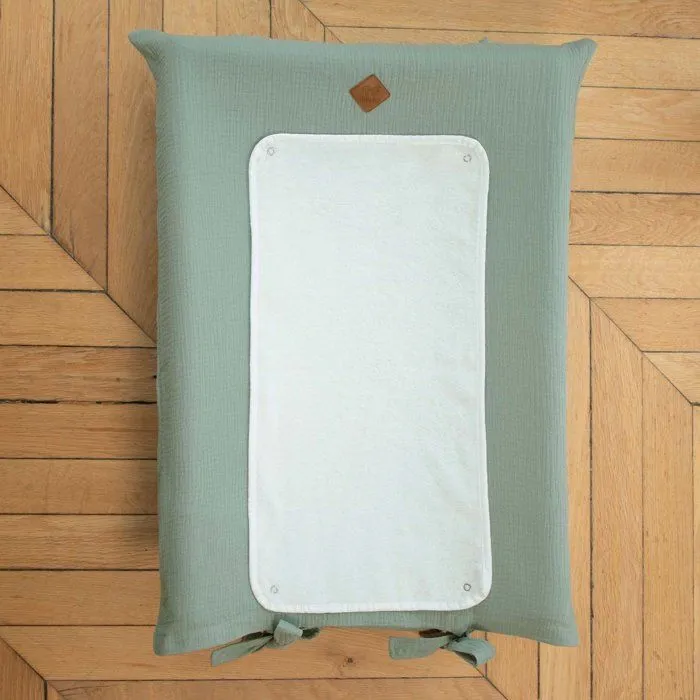 Housse de matelas à langer en gaze de coton, Jeanne Beige-2