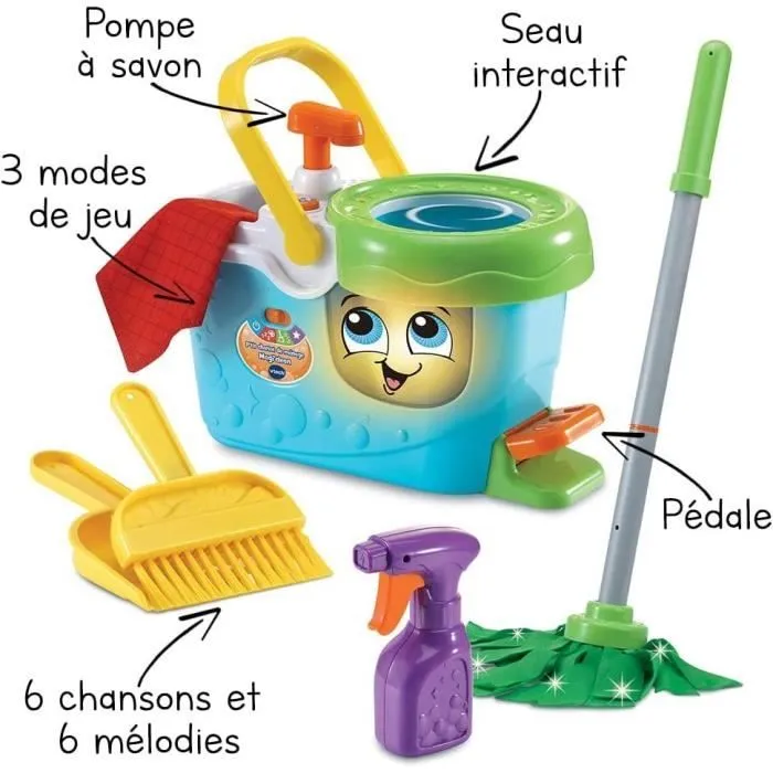 VTECH - 1,2,3 Imite-Moi - P'tit Chariot de Ménage Magi'clean - Jouet d'Imitation Enfant-3