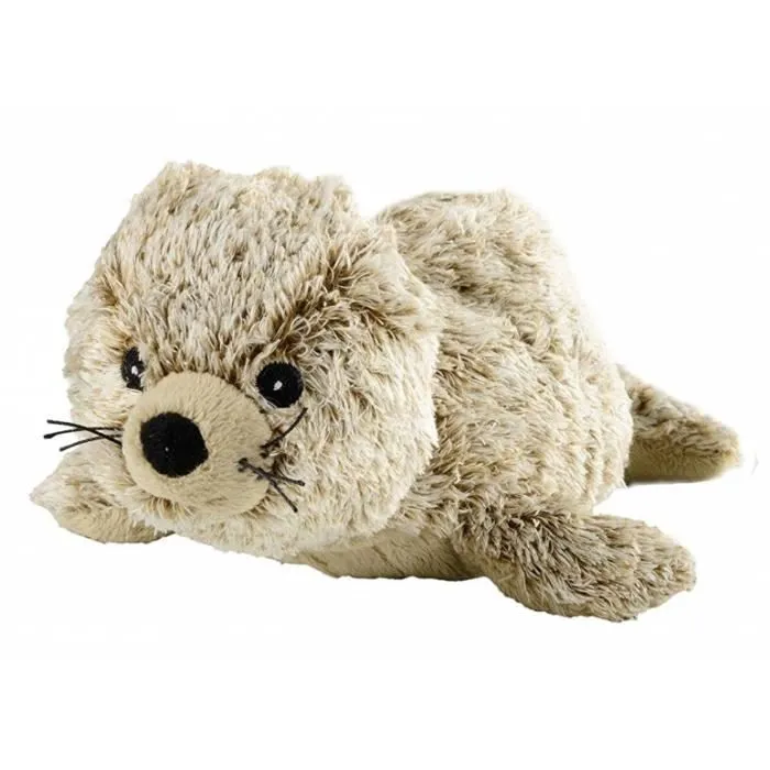 Peluche phoque câlin chaud WARMIES 22 cm - Marron clair - Pour enfant-0