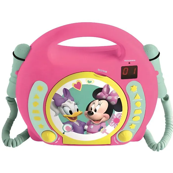 Lecteur CD portable avec 2 microphones Disney Minnie-0