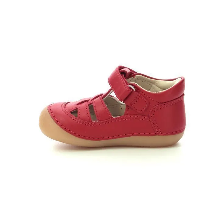Salomés - KICKERS - Sushy - Cuir - Rouge - Fermeture Scratch-3
