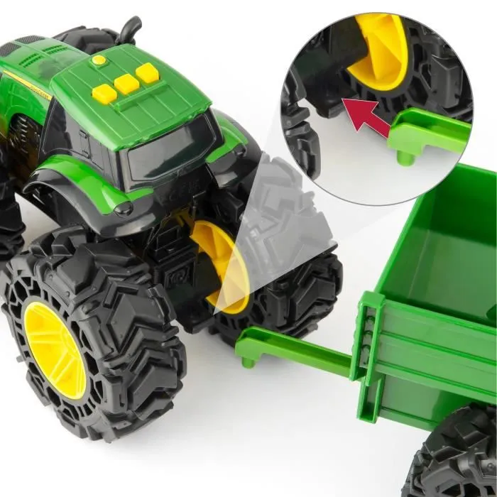 Jouet - Tracteur avec Wagon - Enfant - Vert - A partir de 3 ans - Maxi roues en caoutchouc-1
