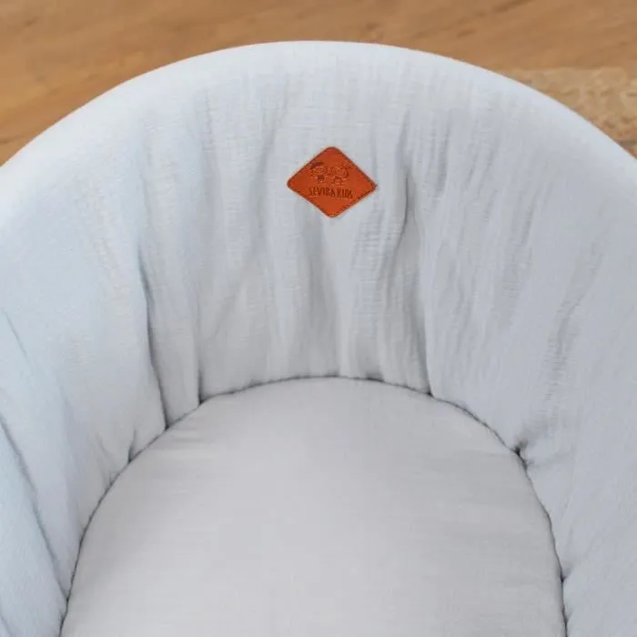 Couffin bébé avec Matelas Habillage et Drap Housse Gris clair Taille Unique-1