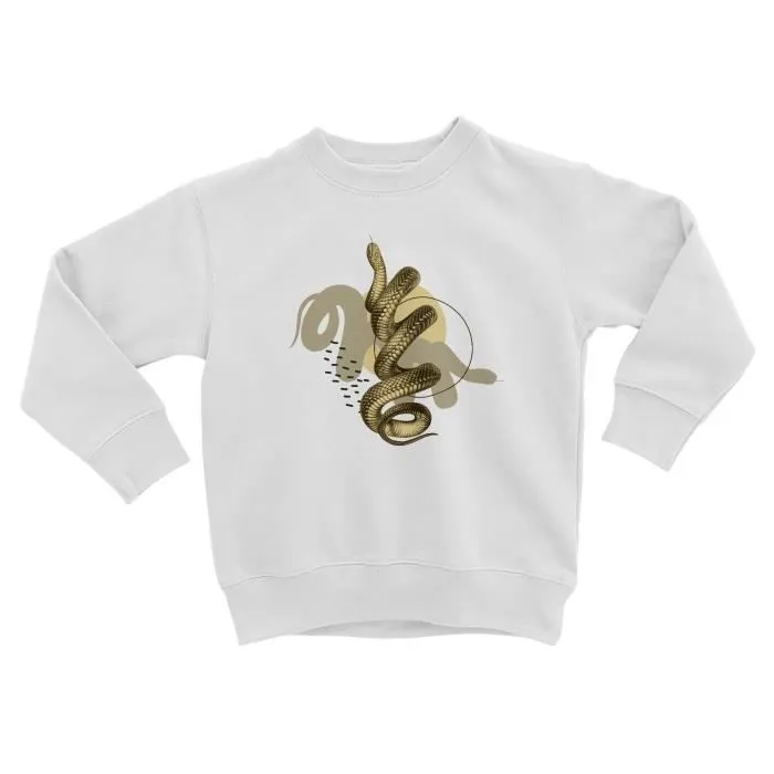Sweatshirt Enfant Serpent Noir Design Moderne Biologie Illustration Ancienne-0