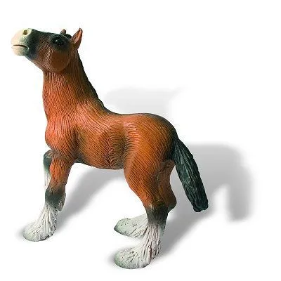 Figurine Cheval Shire - Poulain BULLYLAND - Peinte à la main - 8x8.5cm-0