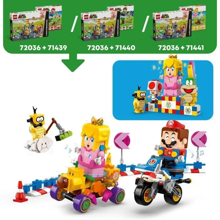 LEGO Super Mario 72036 Mario Kart – Bébé Peach et ensemble de grand prix - Jouet moto-2