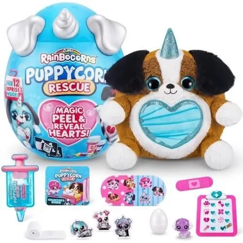 Peluche - RAINBOCORNS - Puppycorn Rescue - Berger Animal de Compagnie - Rose - 3 ans et plus-0