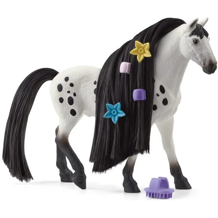 Figurine Étalon Knabstrup à coiffer - Coffret de Pièces avec Figurine Cheval et Accessoires pour Garçons et Filles - Cadeau pour-1