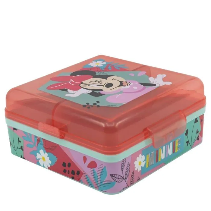 Lunch box - boite a repas Stor - 74493 - BOITE A LUNCH MULTI-COMPARTIMENTS | CUADRADA MINNIE MOUSE BEING MORE MINNIE MOUSE-0