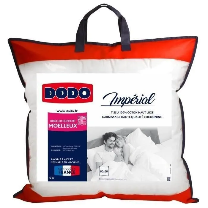 DODO Oreiller moelleux Imperial - 60 x 60 cm - Blanc-0