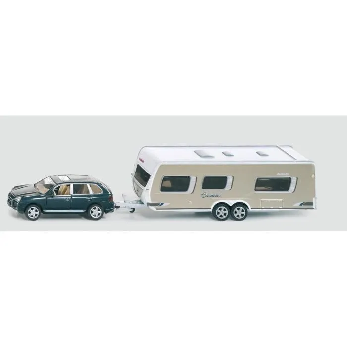 Voiture avec Caravane - SIKU - Véhicule en métal à l'échelle 1/50 - Mixte - A partir de 3 ans-0